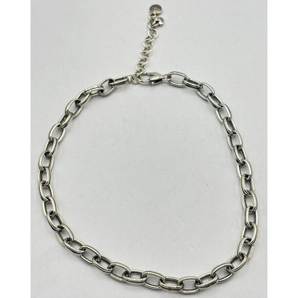 Brighton Silver-Tone Link Chain Necklace With Heart Clasp & Adjustable Extender - Picture 1 of 5
